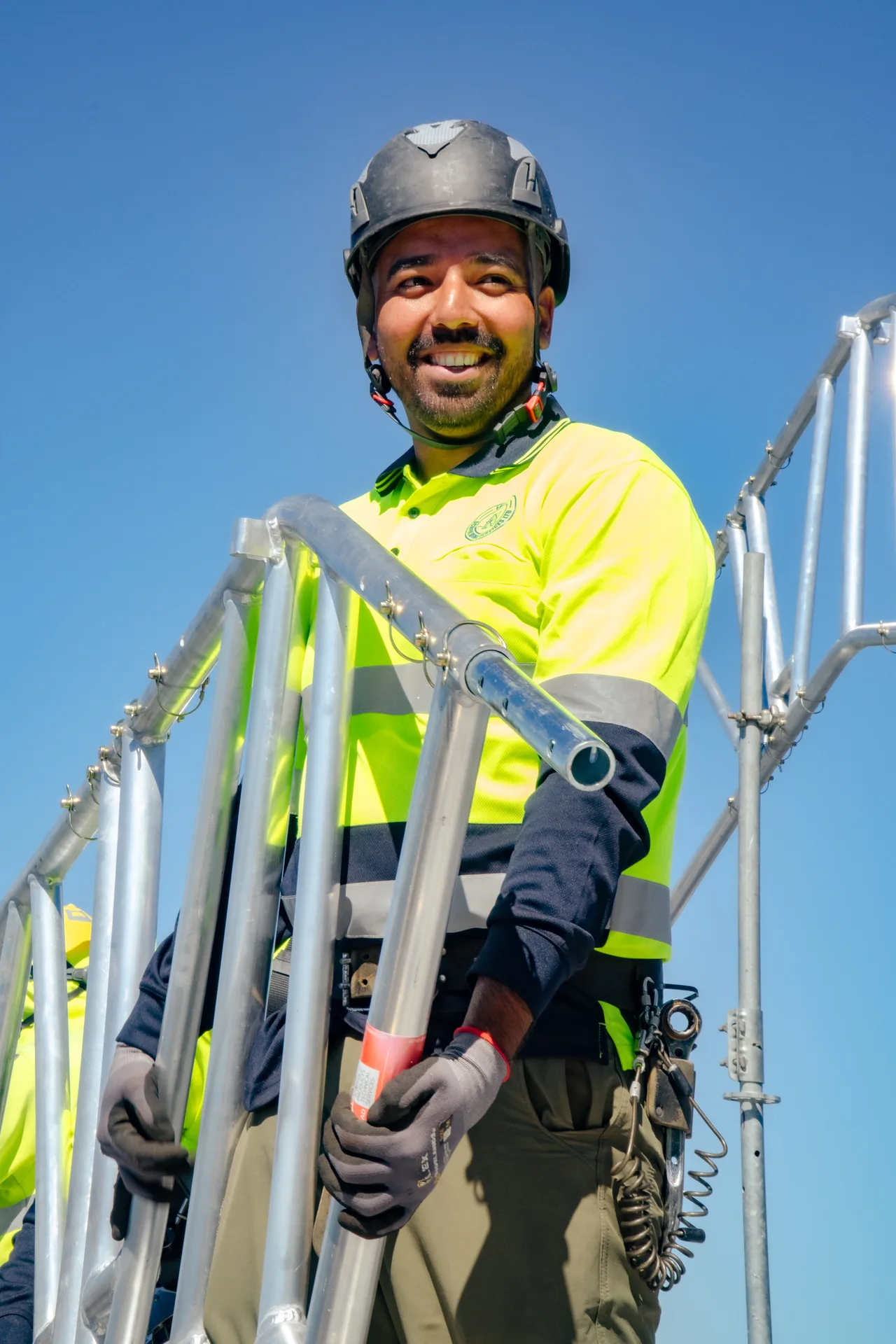 Dhillon, owner of Erect It Scaffolding, on site in Wellington