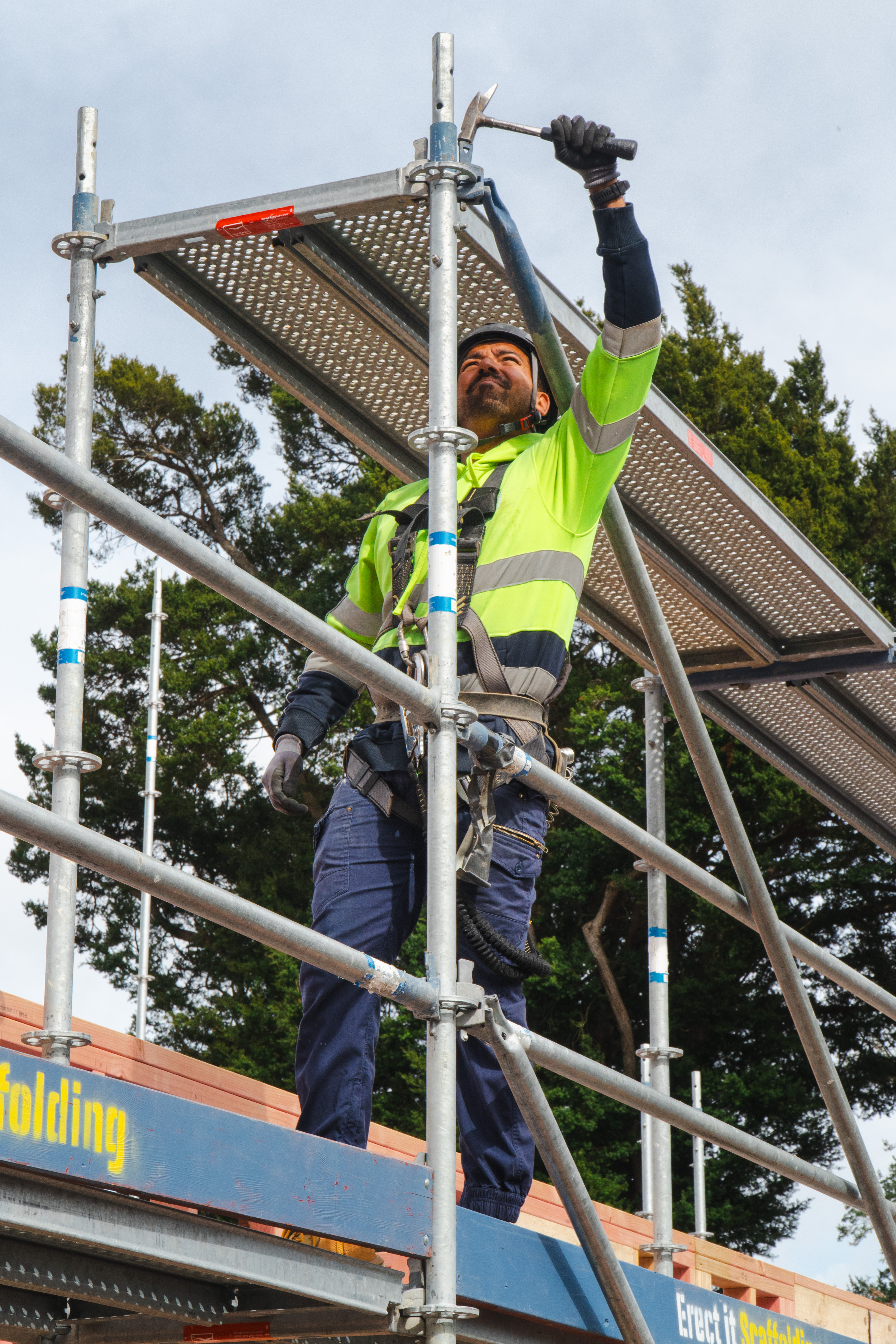 Dhillon, owner of Erect It Scaffolding, on site
