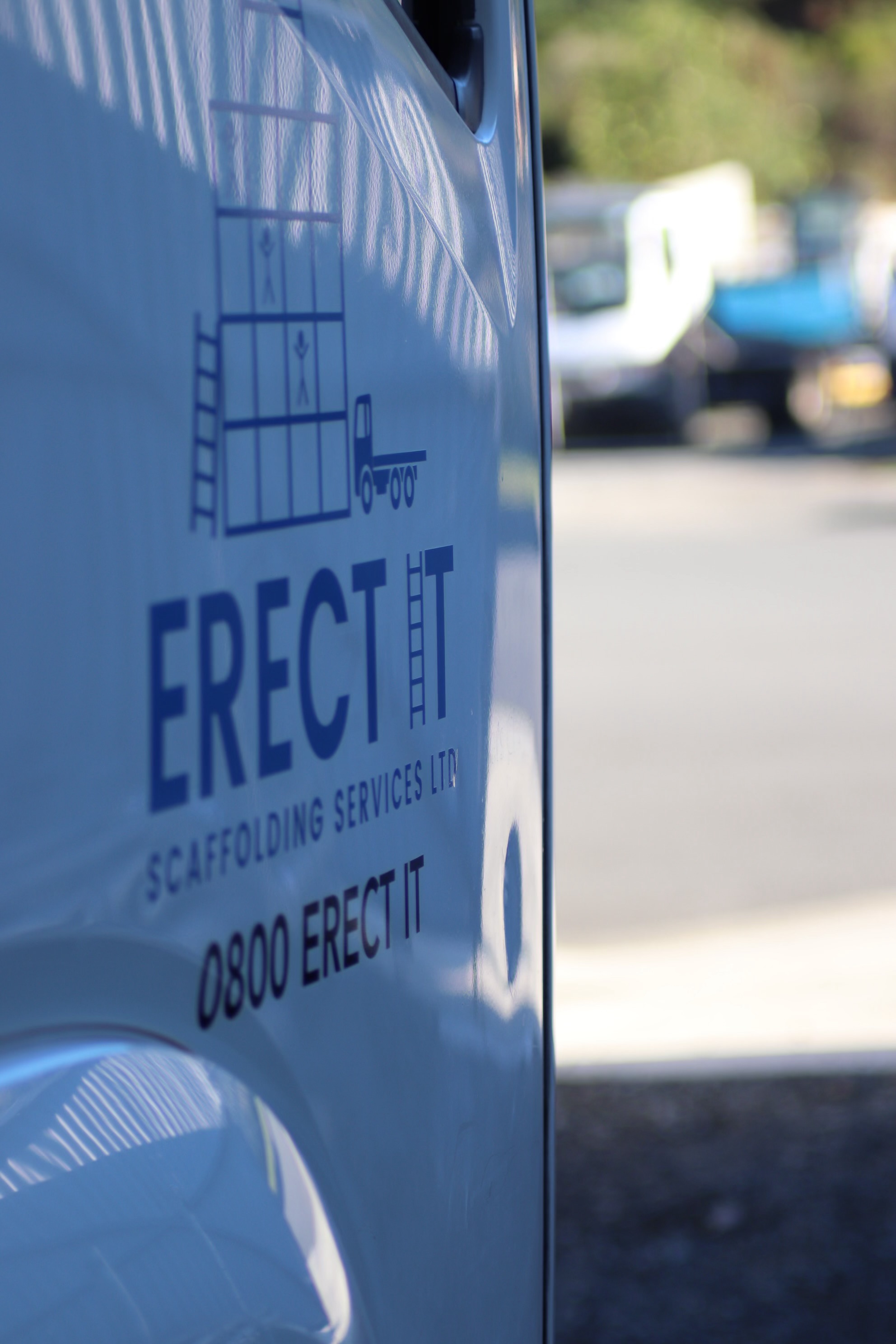 Fully liveried Erect It trucks — professional from the moment we arrive