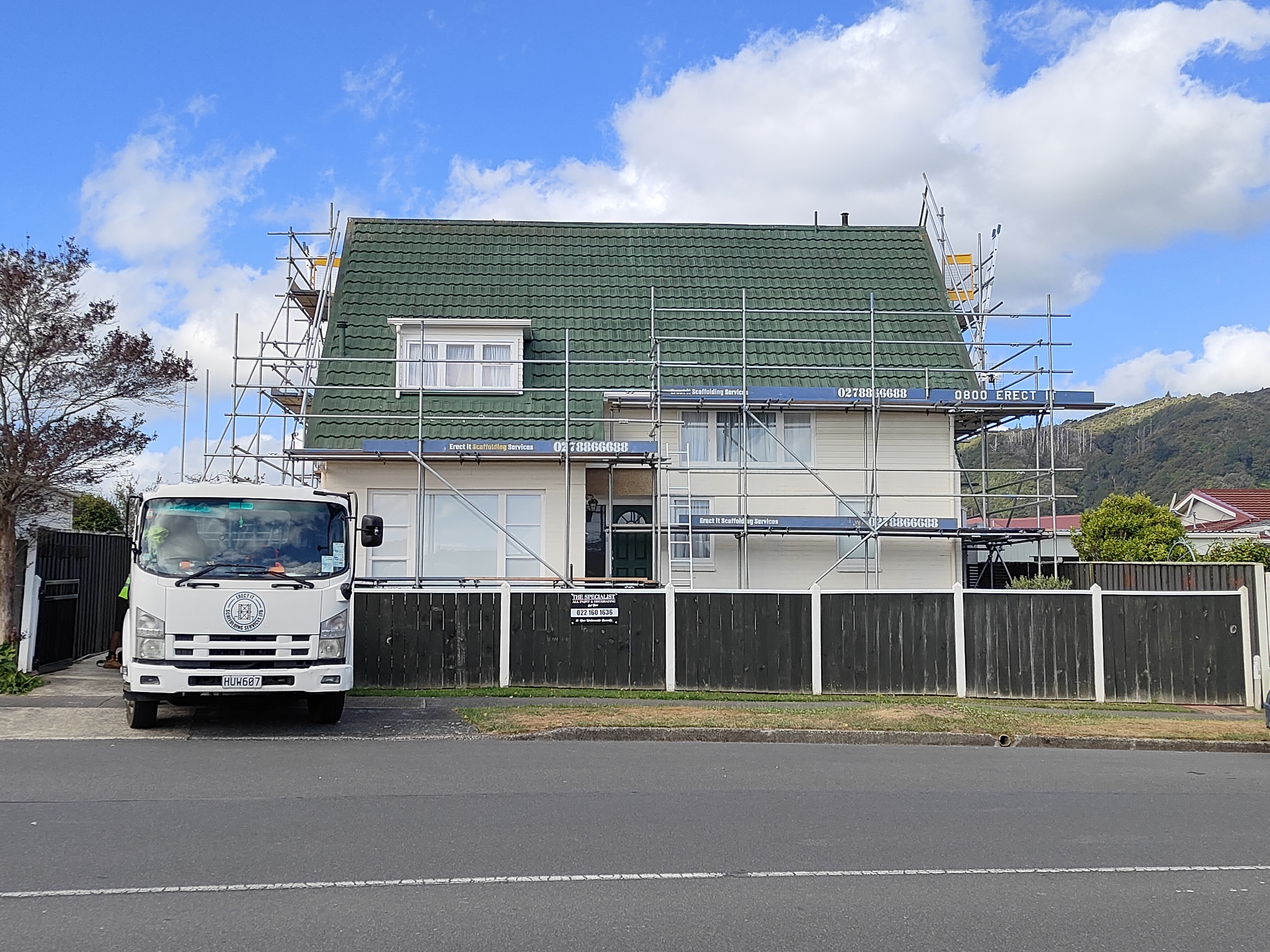Two-storey residential scaffolding for exterior repaint in Avalon, Lower Hutt — Erect It Scaffolding